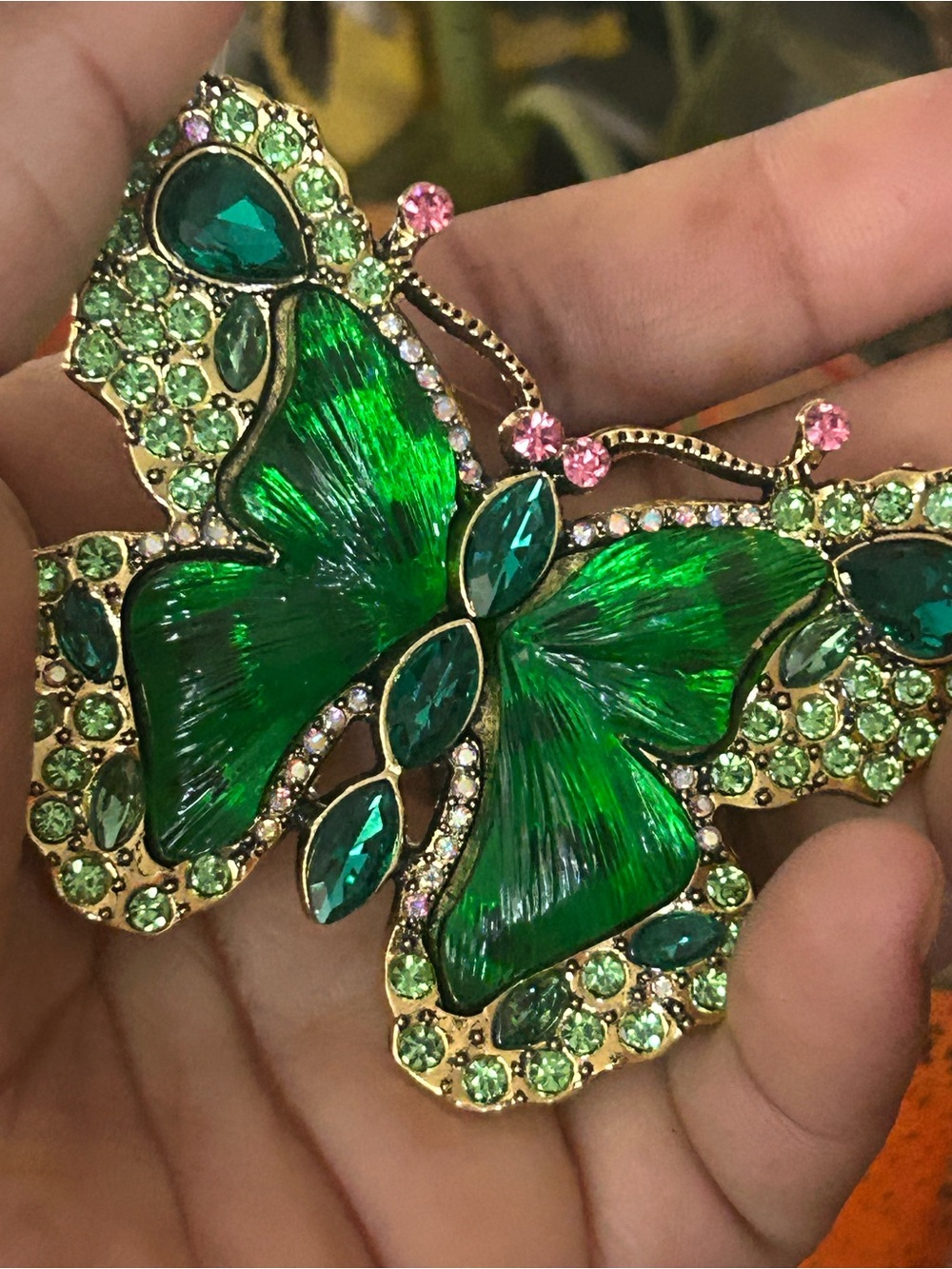 Green Butterfly Crystal Brooch - Women Jewelry
